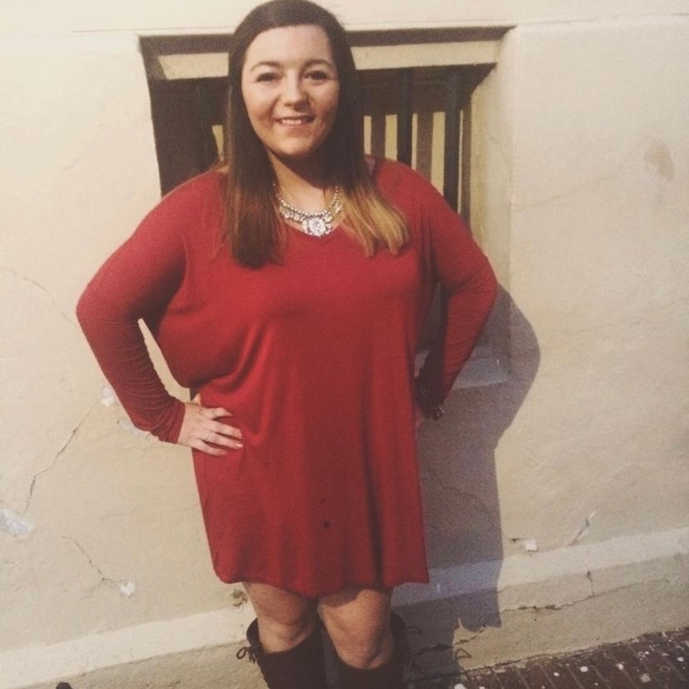 Red long sleeve Piko dress